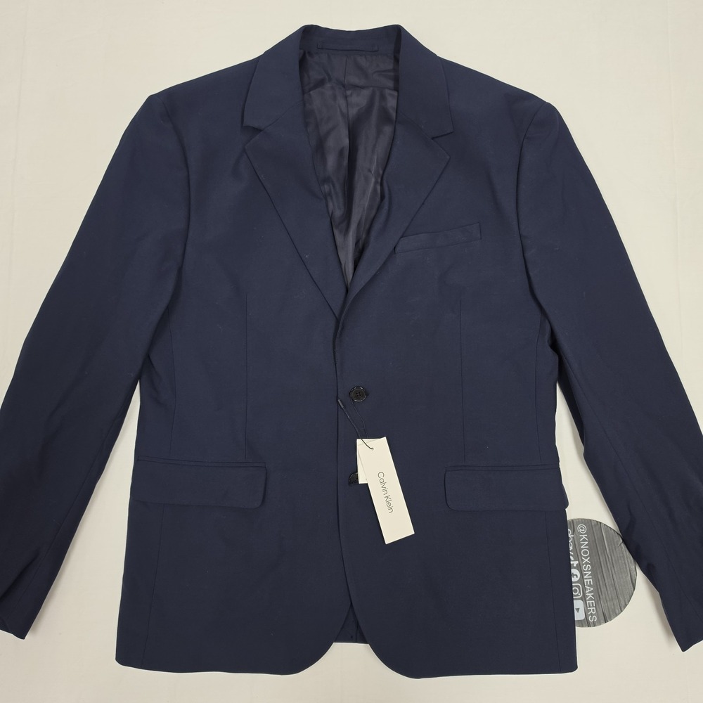 Calvin Klein Dark Sapphire Stretch Refined Slim-Fit Suit Jacket Men's Size L